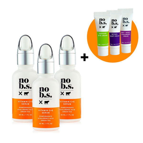 3ct Value-Pack: Vitamin C + E Serum (includes 3 deluxe Minis: Retinol, CoQ10 and Eye Cream)